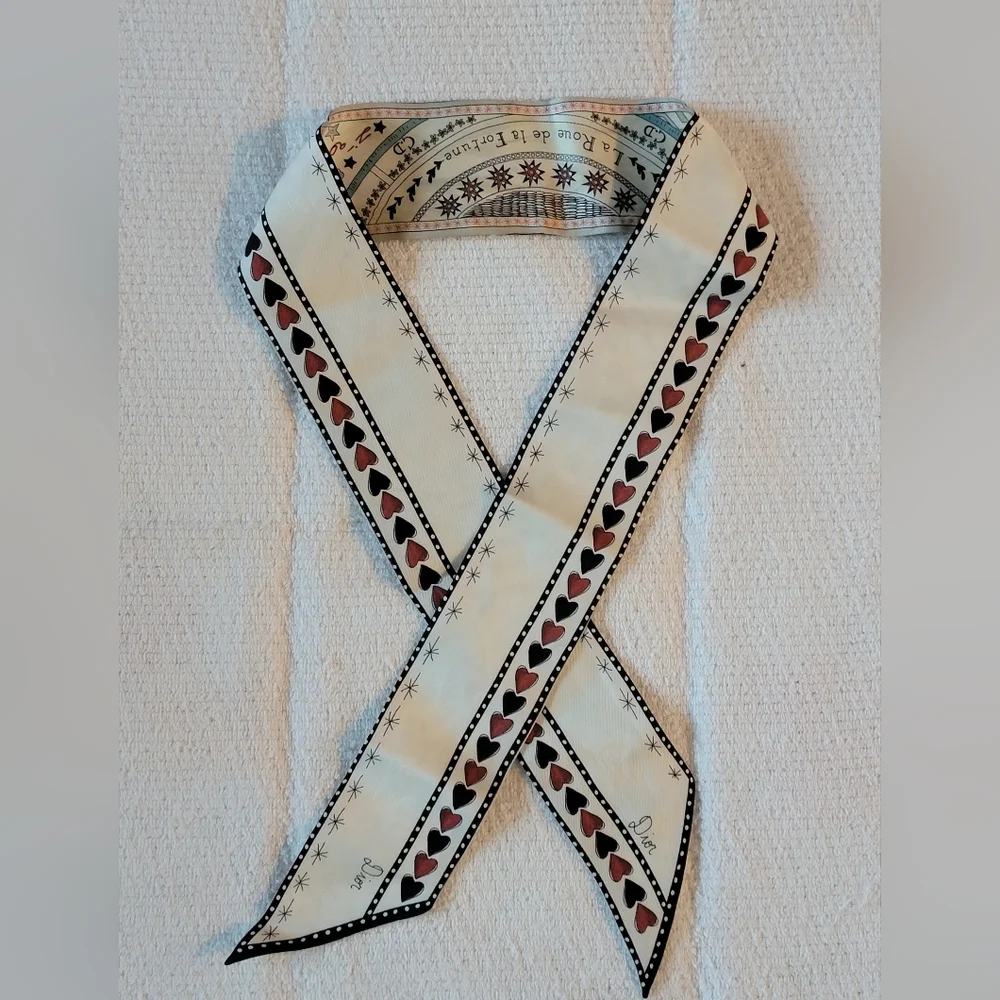 Auth💞Christian Dior Silk La Roue De La Fortune Mitzah Scarf